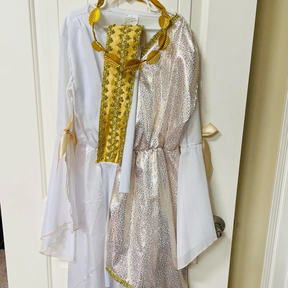 2 Pcs Greek Toga Girls Roman Costume - Picture 3 of 4